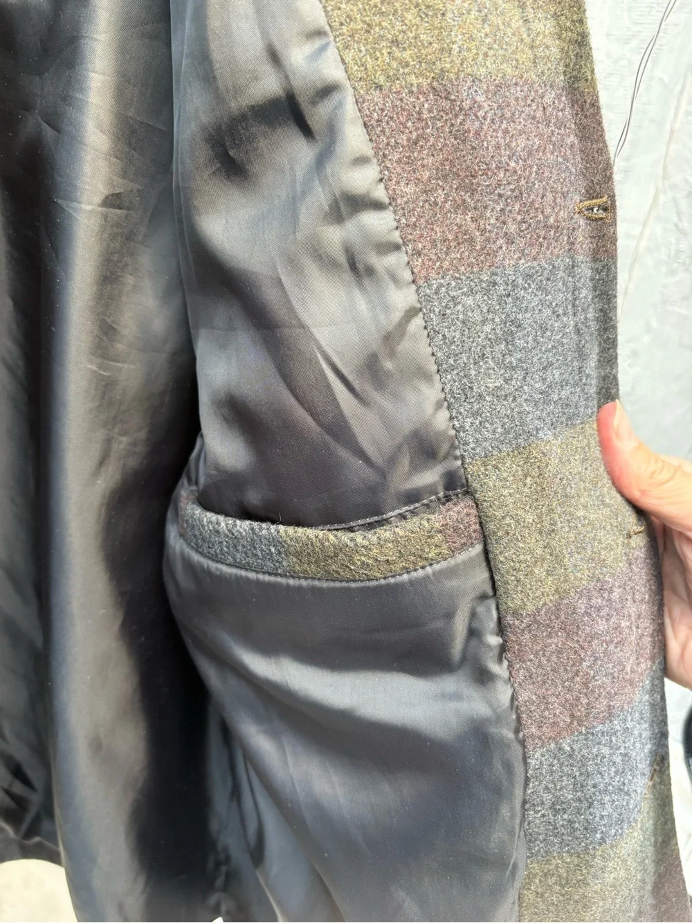 Topman Multicolor Plaid Field Jacket with Black Sherpa Collar